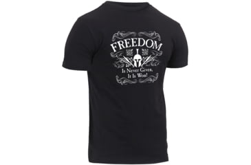 Image of Rothco Athletic Fit Freedom T-Shirt, Mens, Black, Small, 1187-870