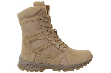Image of Rothco Forced Entry 8in Deployment Boots w/Side Zipper, Tan, 6.5 US, Regular, 5357-Tan-6.5-Regular