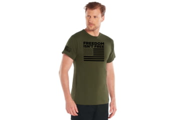 Image of Rothco Freedom Isnt Free Flag T-Shirt - Mens, Olive Drab, Small, 27080-OliveDrab-S