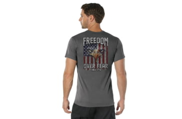 Image of Rothco Freedom Over Fear T-Shirt - Mens, Charcoal Grey, Small, 18185-CharcoalGrey-S