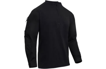 Image of Rothco 1/4 Zip Tactical Airsoft Combat Shirt - Men's, Black, Small, 10216-Black-S