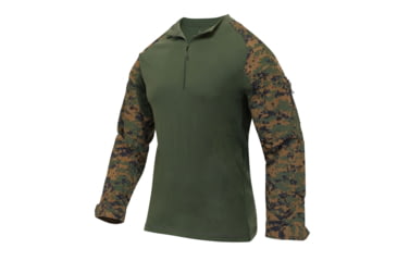 Image of Rothco 1/4 Zip Tactical Airsoft Combat Shirt - Men's, Woodland Digital Camo, Small, 10224-WoodlandDigitalCamo-S