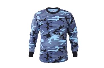Image of Rothco Long Sleeve Camo T-Shirt, Sky Blue Camo, M, 67770-SkyBlueCamo-M