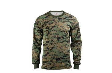 Image of Rothco Long Sleeve Digital Camo T-Shirts, Woodland Digital Camo, XL, 5494-WoodlandDigitalCamo-XL