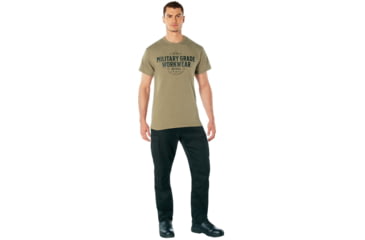 Image of Rothco Military Grade Workwear Graphic T-Shirt, Coyote Brown, S, 11345-CoyoteBrown-S