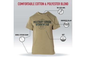 Image of Rothco Military Grade Workwear Graphic T-Shirt, Coyote Brown, S, 11345-CoyoteBrown-S
