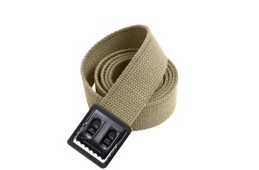 Image of Rothco Military Web Belts w/ Open Face Buckle, Black, Khaki, 44, 4290-Black-Khaki-44Inches