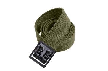 Image of Rothco Military Web Belts w/ Open Face Buckle, Black, Olive Drab, 44, 4290-Black-OliveDrab-44Inches