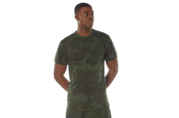 Image of Rothco Moisture Wicking T-Shirts - Mens, S, Camo, 12325-MidnightWoodlandCamo-S
