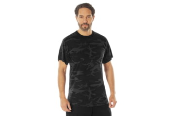 Image of Rothco Moisture Wicking T-Shirts - Mens, XL, Midnight Black Camo, 12320-MidnightBlackCamo-XL