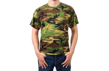 Image of Rothco Moisture Wicking T-Shirts - Mens, Woodland Camo, Large, 95025-WoodlandCamo-L