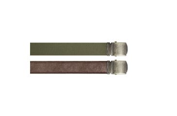 Image of Rothco Reversible Vintage Leather/Poly Web Belt, Brown Leather / OD Poly, 54, 4307-BrownLeatherODPoly-54Inches