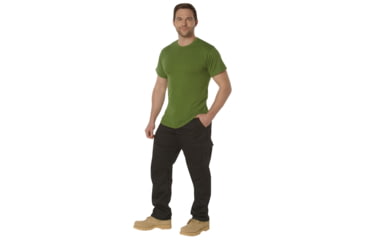 Image of Rothco Solid Color Poly/Cotton Military T-Shirt - Mens, Small, Heather Green, 66675-HeatherGreen-S