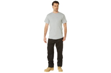 Image of Rothco Solid Color Poly/Cotton Military T-Shirt - Mens, Small, Heather Grey, 66670-HeatherGrey-S