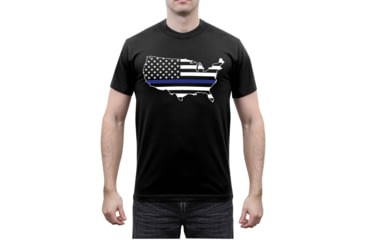 Image of Rothco Thin Blue Line America Map T-Shirt, Small, 1851-S