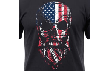 Image of Rothco US Flag Bearded Skull T-Shirt, Black, Small, 10812-Black-S