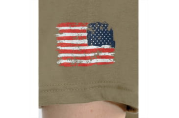 Image of Rothco US Flag Bearded Skull T-Shirt, Coyote Brown, Small, 10822-CoyoteBrown-S