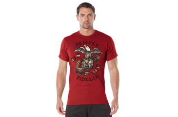 Image of Rothco USMC Semper Fidelis T-Shirt - Men's, Red, 2XL, 11786-Red-2XL