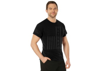 Image of Rothco Veteran Flag T-Shirt - Mens, Black, Small, 27930-Black-S