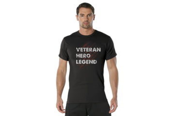 Image of Rothco Veteran Hero Legend T-Shirt - Men's, Black, Small, 18160-Black-S