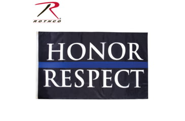 Image of Rothco Honor &amp; Respect Thin Blue Line Flag, 3' X 5', 1451