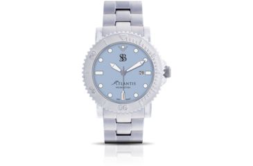 Image of Smith &amp; Bradley Watches Atlantis Automatic Dive Watch, Silver Case/Light Blue Dial, 44mm, ATL101