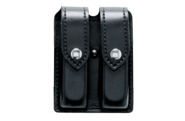 Image of Safariland 77 Double Mag Pouch, Double Stacked 9mm Mags Gl17, 22, STX Baset Weave Black W/ Hidden Snap 77-083-48HS