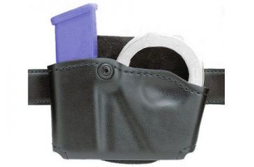 Image of Safariland 573 Concealment Magazine Holder, Paddle, Single w/Cuff Pouch - Plain Cordovan, Ambidextrous 573-53-061