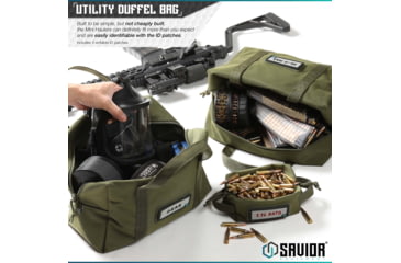 Image of Savior Equipment Mini Hauler Duffle Bag, 2 Pack, OD Green, 12.25x8.5x6in, SP-DUFMINI-2P-OG