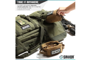Image of Savior Equipment Mini Loose Sac Soft Ammo Carrier, 4 Pack, Gray, 6.75x3.25x3in, SP-MINIAMST-4P-GS