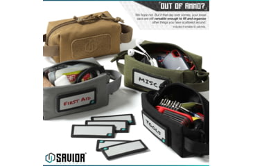 Image of Savior Equipment Mini Loose Sac Soft Ammo Carrier, 4 Pack, Gray, 6.75x3.25x3in, SP-MINIAMST-4P-GS