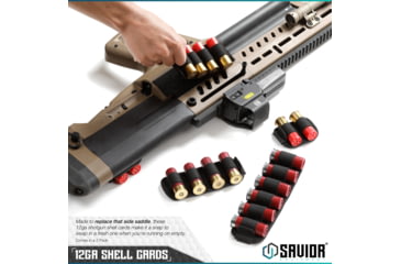 Image of Savior Equipment Shotgun Shell Cards - 2 Rounds, Black, 2.25in x 3in, Black, 2.25in x 3in, MP-TNS-12G-TWO-2P-BK