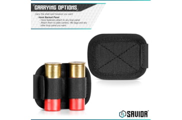 Image of Savior Equipment Shotgun Shell Cards - 2 Rounds, Black, 2.25in x 3in, Black, 2.25in x 3in, MP-TNS-12G-TWO-2P-BK