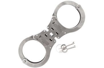 Image of Schrade Chain Link Handcuffs,Hinged,Stainless Steel w/2 Keys SCHC3N