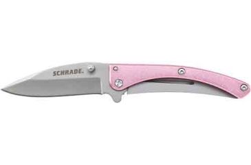 Image of Schrade Pocket Protector Folding Frame Lock Knife, 2.6in, Stainless, Pink, SCH222P
