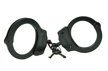 Image of Schrade Professionals Chain Link Black Carbon Steel Handcuffs,20 Locking Positions, Push Pin Double Lock System w/ 2 Keys,Clam Package SCHCBCP