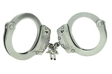 Image of Schrade Professionals Chain Link Stainless Steel Handcuffs,20 Locking Positions, Push Pin Double Lock System w/ 2 Keys,Clam Package SCHCSCP