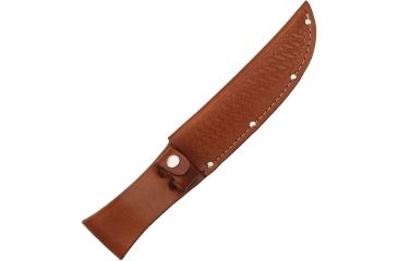 Image of Sheath Fixed Knife Sheath, Brown basketweave leather,Fits up to 6in blade SH1135