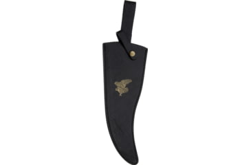 Image of Sheath Large Bowie Sheath, Embossed Black Leather Sheath Will Fit Most Bowie Style Knives With Up To A 12 5/8in Curved Tip Blade, Snap Closure, SH1127