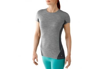 Image of Smartwool Lightweight Short Sleeve Tee - Women's-Silver Grey Heather-Small