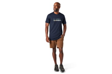 Image of Smartwool Merino Sport 150 Camping With Friends Graphic Tee - Mens, Deep Navy, Extra Large, SW016281092XL