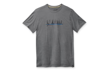 Image of Smartwool Merino Sport 150 Camping With Friends Graphic Tee - Mens, Light Gray Heather, Small, SW016281545S