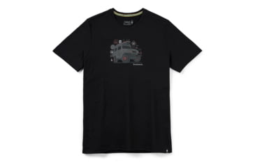 Image of Smartwool Merino Sport 150 Overland Adventure Short Sleeve Graphic Tee - Mens, Black, Medium, SW016570001M
