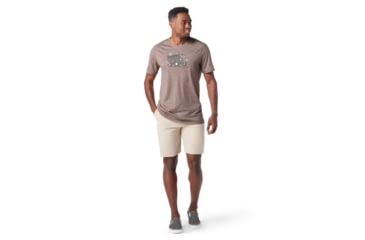 Image of Smartwool Merino Sport 150 Overland Adventure Short Sleeve Graphic Tee - Mens, Flint Heather, Small, SW016570G57S