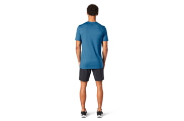 Image of Smartwool Merino Sport 150 Sunrise Mountains Graphic Tee - Mens, Light Neptune Blue Heather, Large, SW000794G16L