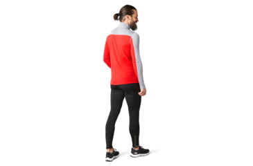 Image of Smartwool Merino Sport 250 Long Sleeve 1/4 Zip - Mens, Light Gray Heather/Cardinal Red, Extra Large, SW019024E76-XL