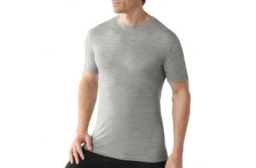 Image of Smartwool Microweight T-Shirt - Men's-Large-Silver Grey Pattern