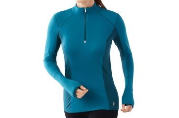 Image of Smartwool Phd Light Zip Tee - Women's-Charcoal Heather-Small