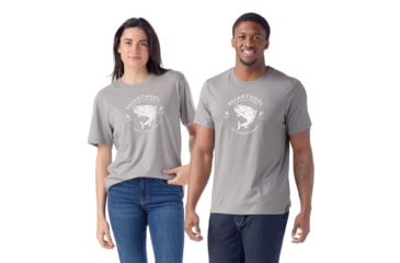 Image of Smartwool Trout Fishing Short Sleeve Graphic Tee, Light Gray Heather, Large, SW002596545100L000