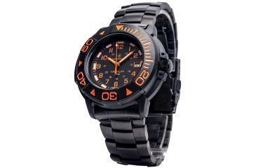 Image of Smith and Wesson Diver Watch w/ Metal and Rubber Strap, Black/Orange SWW-900-OR